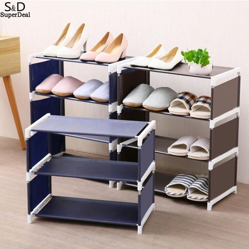 2020 Shoe Rack Organizer 4 Layers Stand Rack Solid Shelves Room Modern ...