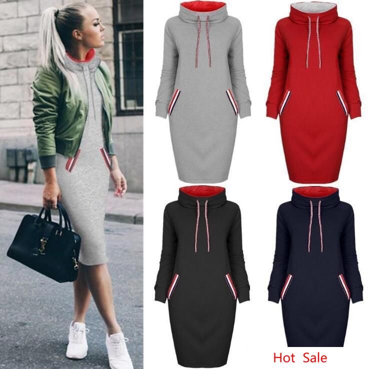 womens sweatshirt dress with pockets