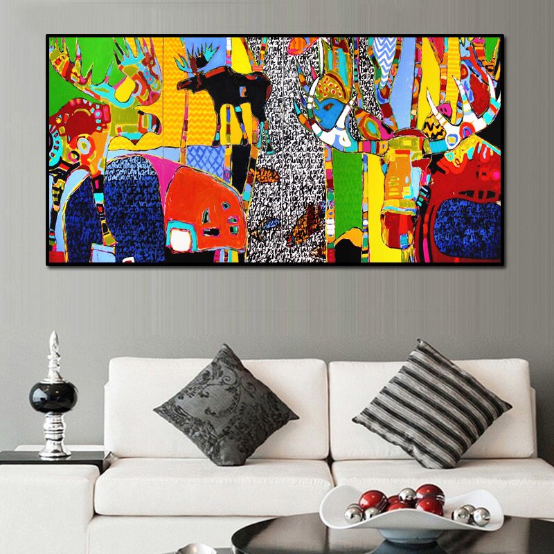 2020 Abstract Wall Art Cartoon Animal Pictures Decorative Painting For Living Room Big Size Picture Modern Art Home Decor 191006 From N888 22 39 Dhgate Com