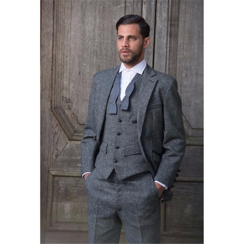 Compra Trajes Para Hombres Blazers Elegante Gris Tweed Hombres Formales  Traje Slim Fit Clásico Elegante Personalizado Para Hombre Traje Homme Traje  Hombre 3 Pieza Barato | Entrega Rápida Y Calidad | Es.Dhgate