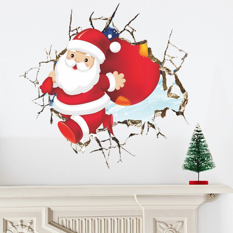Adesivos de parede de natal Decoração da parede Adesivo de Papai Noel para quartos de crianças Adesivos de parede de natal Decoração da parede Adesivo de Papai Noel para quartos de crianças
