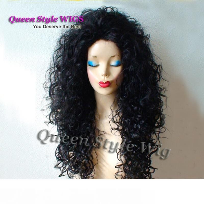 black drag wig