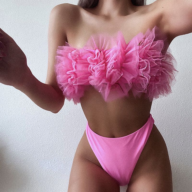 black pink bathing suits