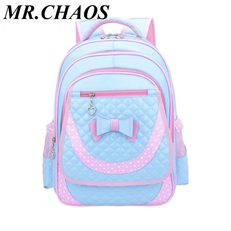 Cute Girls Bowknot Backpack Kids School Backpack Rucksack Bookbag Handbag Bag