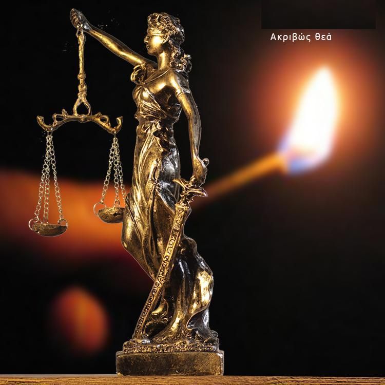 Themis Adalet Heykeli Sari Dekoratif Biblo Heykel Satin Al