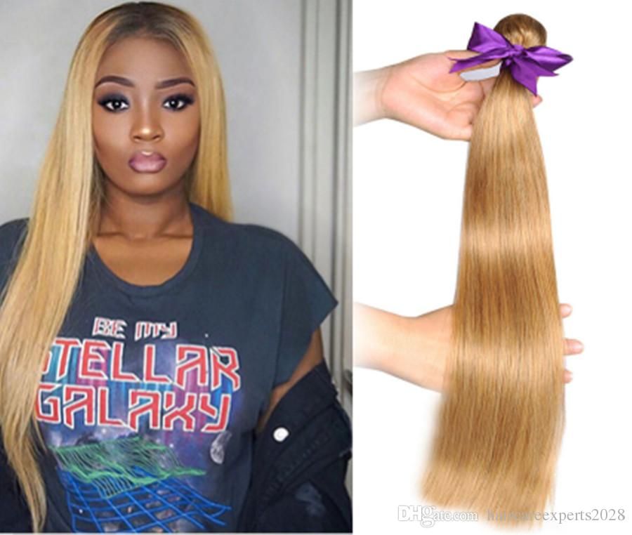 Elibess Har 27 Honey Blonde Bundles Straight Human Hair Weave