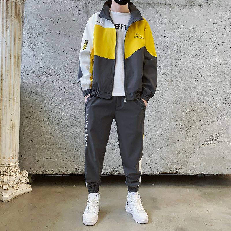 Autumn Sportswear Set Men Polyester Hip 