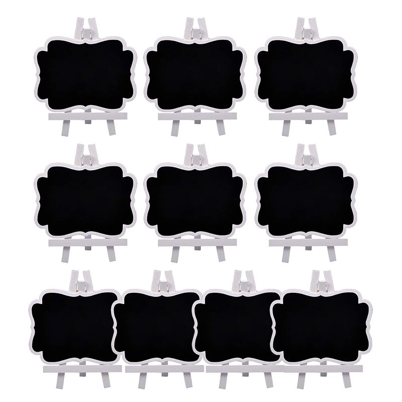 Set di 8 Mini lavagnette in Legno per messaggi segnaposto da Tavolo per Matrimoni Toyvian con cavalletto di Supporto per Decorazioni da Tavolo 
