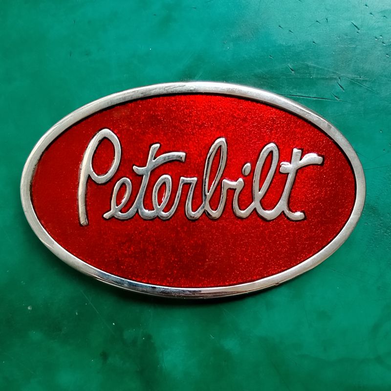 Oval Peterbilt Truck Cowboy Belt Buckle 