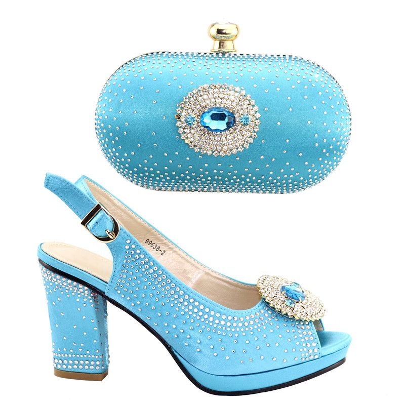 sky blue shoes and bag