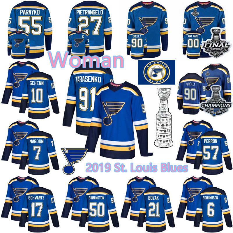 blues jerseys for women