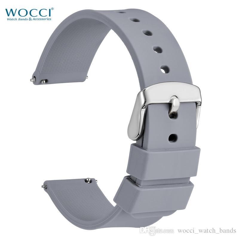 WOCCI Light Grey Silicone Watchbands Smart Phone Replacement Bands