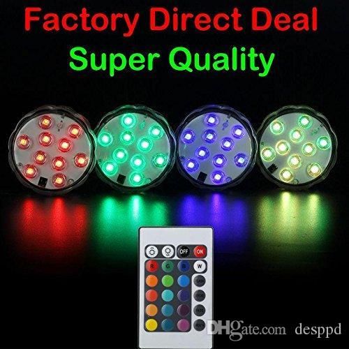 Submersible RGB LED Light with IR Remote IP65 Battery Operated Remote Decor Lamp 