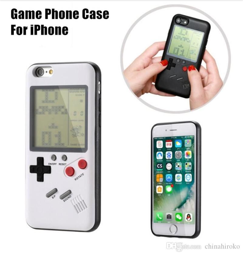 2 In 1 Tetris Phone Case Retro Gb Gameboy Soft Tpu Phone Cover 26 Games Tank Battle Square Filling For Iphone 6 6s 7 8 Plus X Xs Unique Cell Phone Cases