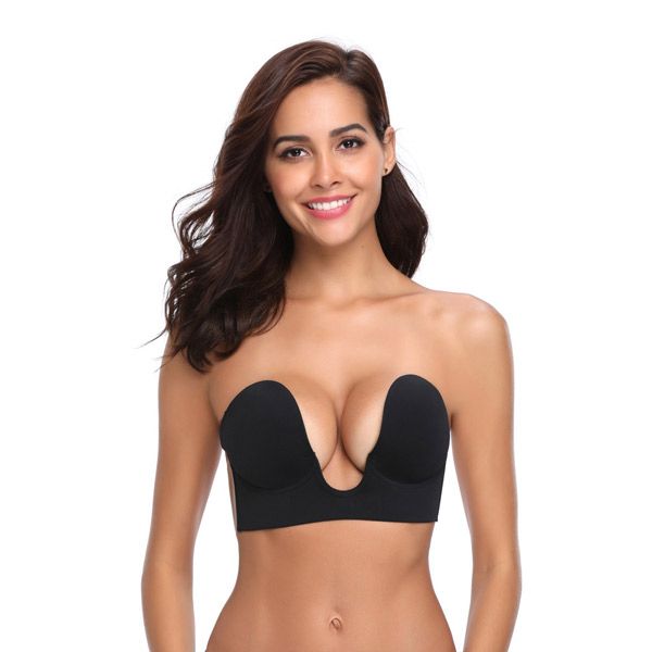 black adhesive bra