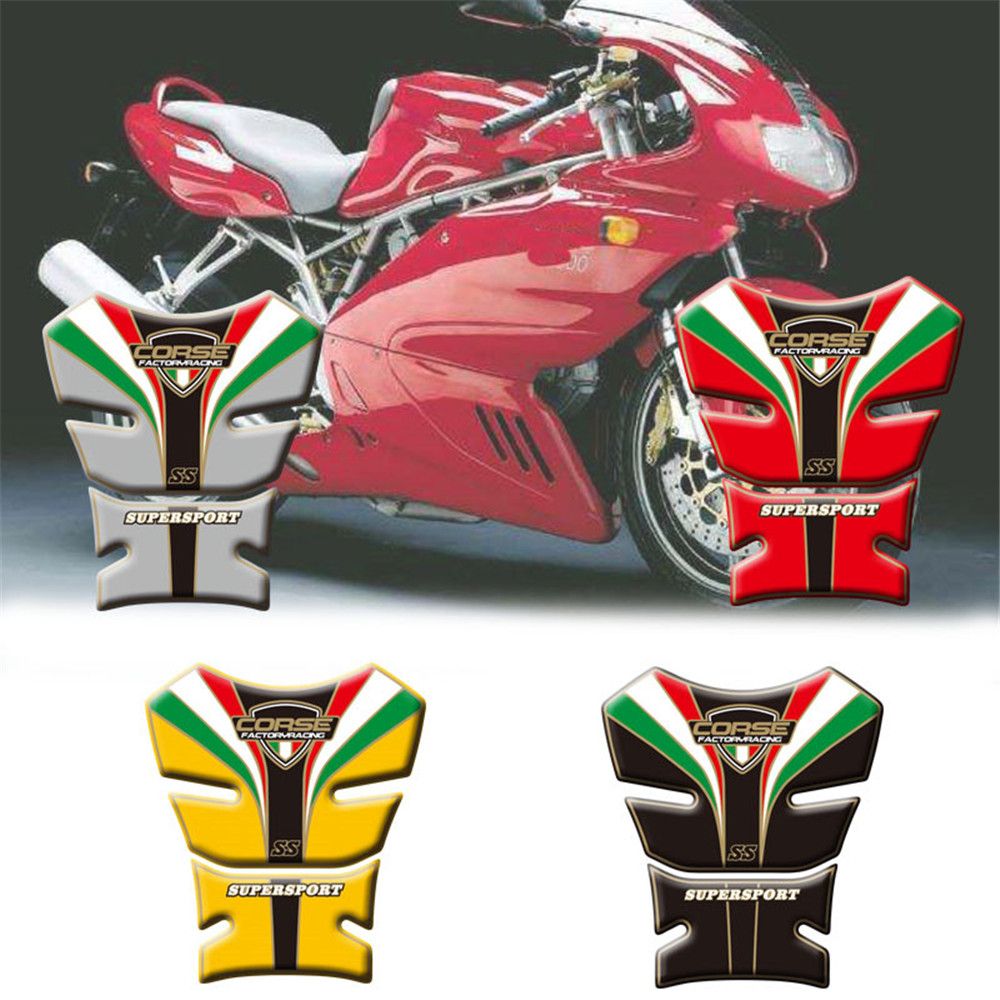 Motorcycle 3D Rubber Gas Tank Pad Fish Bone Decal Sticker For Honda Yamaha Or F2