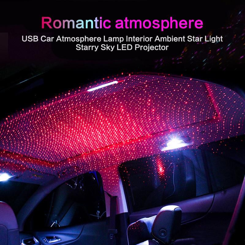 Car Usb Led Starry Sky Projector Lamp Accessories Interior Decorative Car  Roof Top Ceiling Star Light