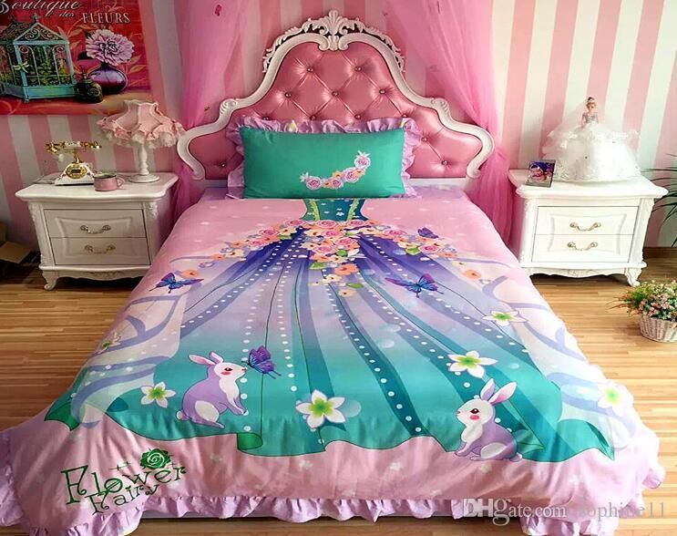 Princess Dress Bedding Sets For Kids Girls Princess Mermaid