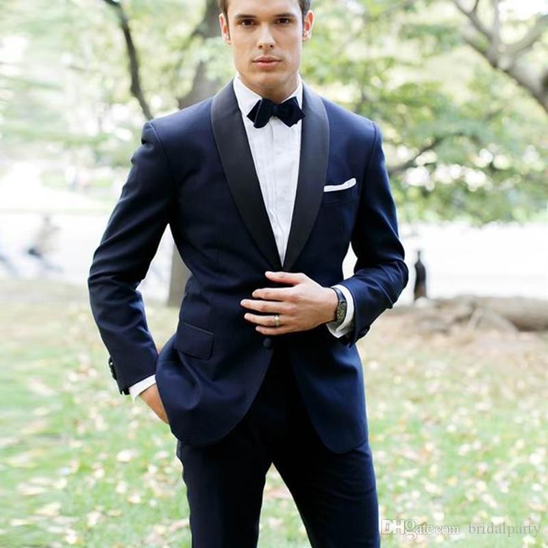 Compra Azul Marino Italiano Traje Formal Trajes Para Hombre De Encargo De  La Boda 2 Piezas De Chaqueta Delgada Del Ajuste + Pantalones Trajes De  Novio Para La Boda Barato | Entrega