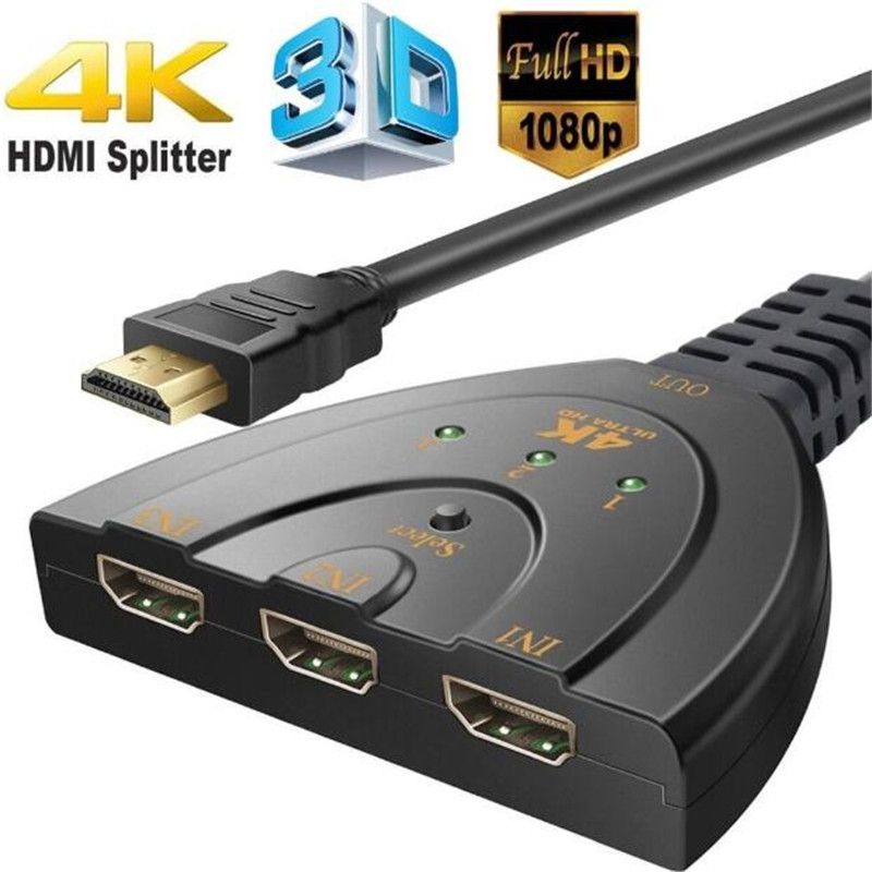 Hdmi Switch 4k 2k Mini Hdmi Splitter 3 Port Hub Box Auto Switch 3 In 1 Out Switcher Dhl Cables For Less Pc Cables From China3cfactory 3 32