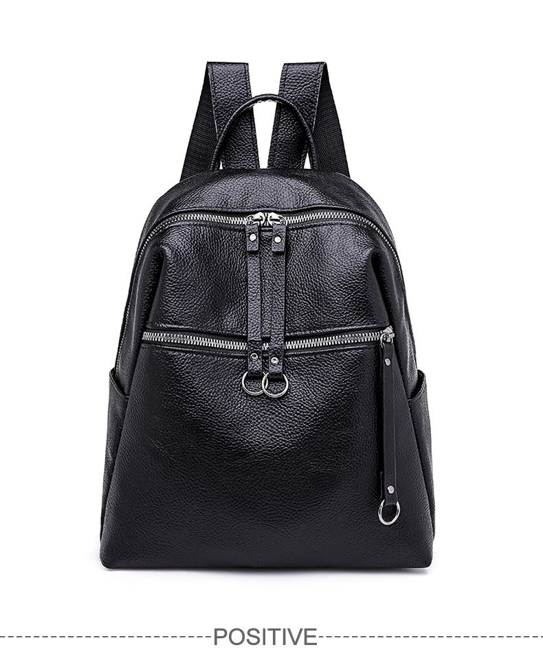 black leather school bag