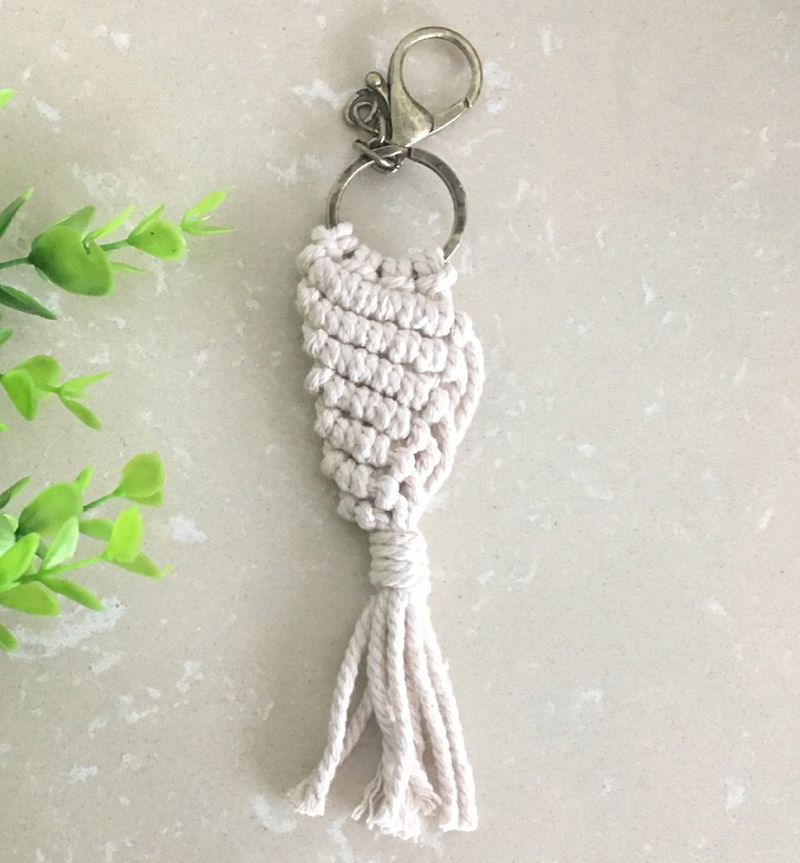 Macrame Keyring Cotton Rope Keychains Handmade String Braided Twisted