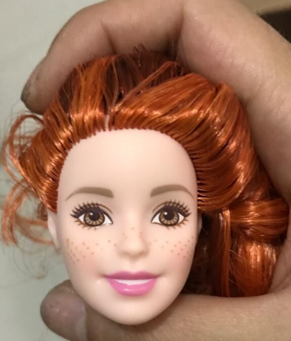 Kids Favorite Doll Toy Head Silver Red Jute Hair Black Lady Asia