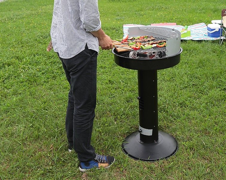 parrilla acero faltgrill Outdoor plegable Grill picnic camping parrilla madera mesa de carbón 