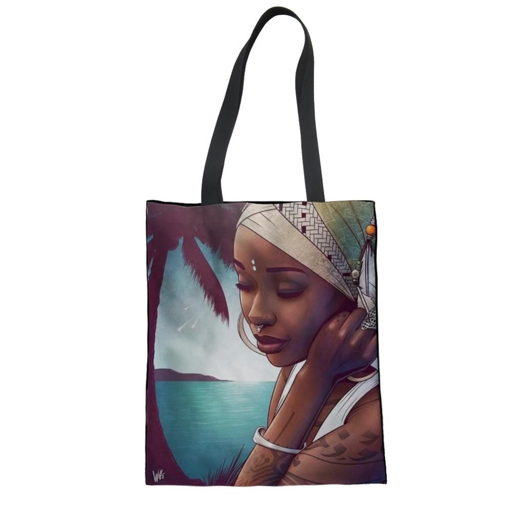 Afro Woman Portrait Wall Art Printing Single Shoulder Lady Handbag