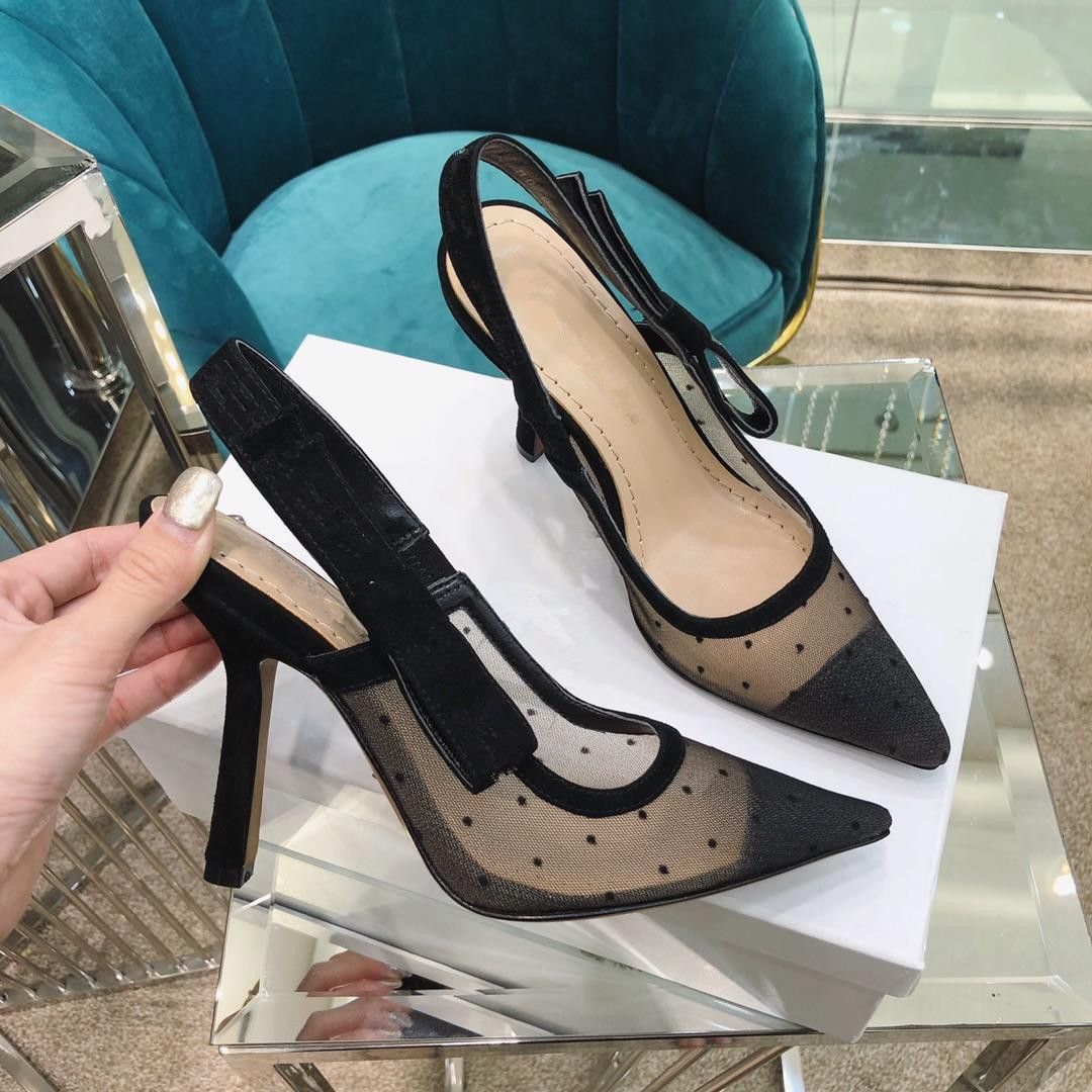 2019 Diseñador mujer tacones altos fiesta moda chicas sexy puntiagudos zapatos de boda Sandalias
