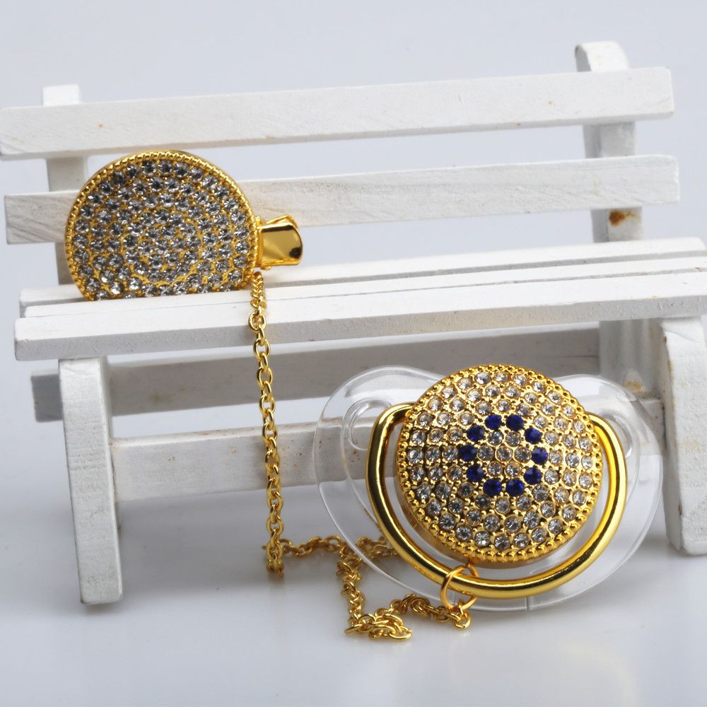 Acheter Pas Cher Enfants Bebe Personnalise Bling Cristal Strass Tetine Clip Cadeau Pour Babyshower Bapteme Garcon Fille Prince Princesse Du 8 84 Fr Dhgate