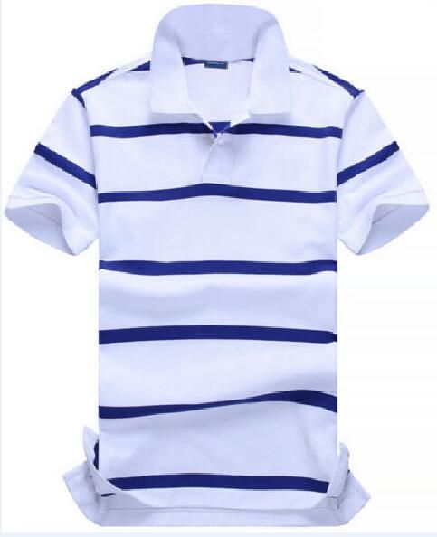 Fieer Mens Polo Stripes Turn-Down Collar Short Sleeves Down Tops T-Shirt 