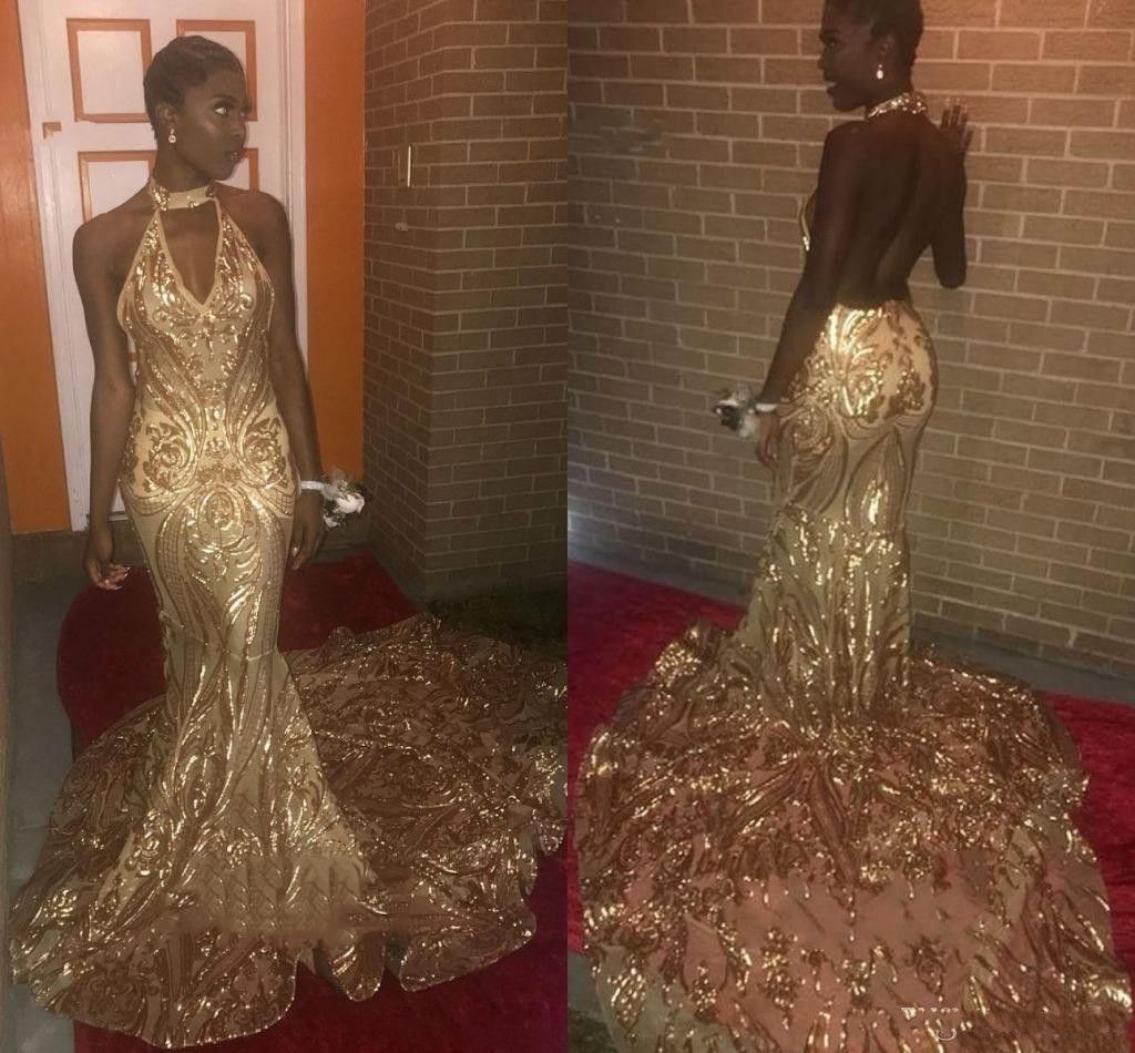gold african prom dress