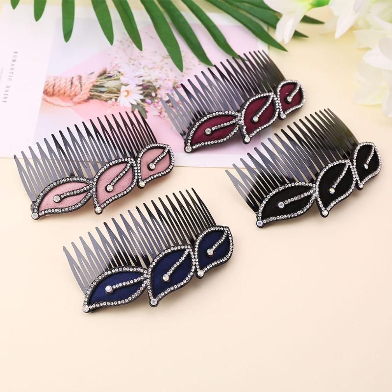 Elegante Rhinestone Azul Peine de Cabello Pin de diapositivas con Clip de Metal