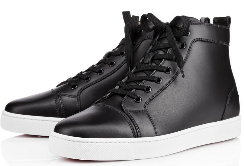 ladies black leather high tops