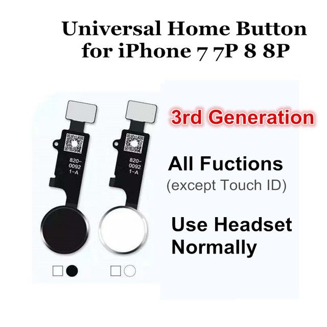 Universal Home Button Flex For Iphone 7 8 Plus Return Home Function Solution 3rd Generation Black White Gold Rose Gold Color