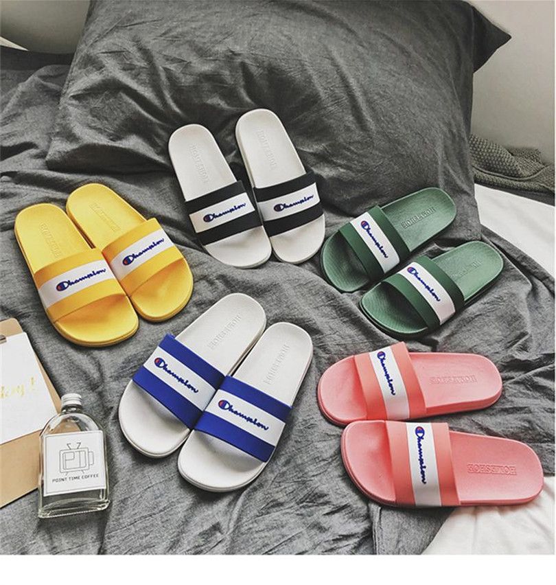 yellow champion slippers