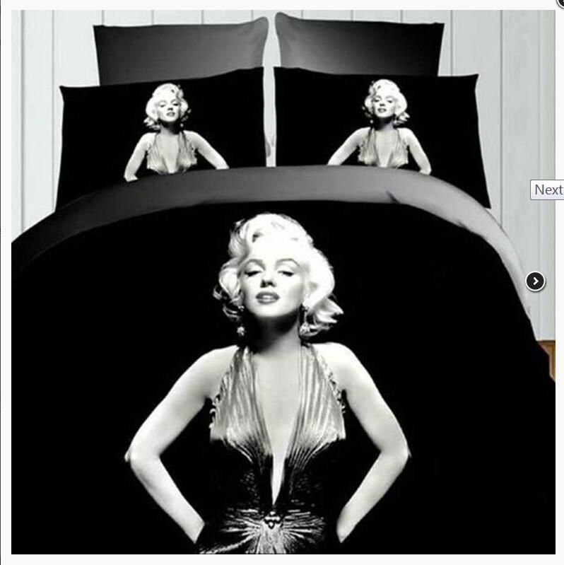 Retro 3d Printing Marilyn Monroe Queen Bedding Set Sheet Duvet