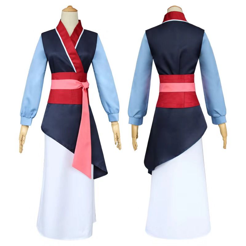Heroína Mulan traje de tres piezas de vestir, de lujo de Halloween Cosplay del traje del Heroína Mulan traje de tres piezas de vestir, de lujo de Halloween Cosplay del traje del