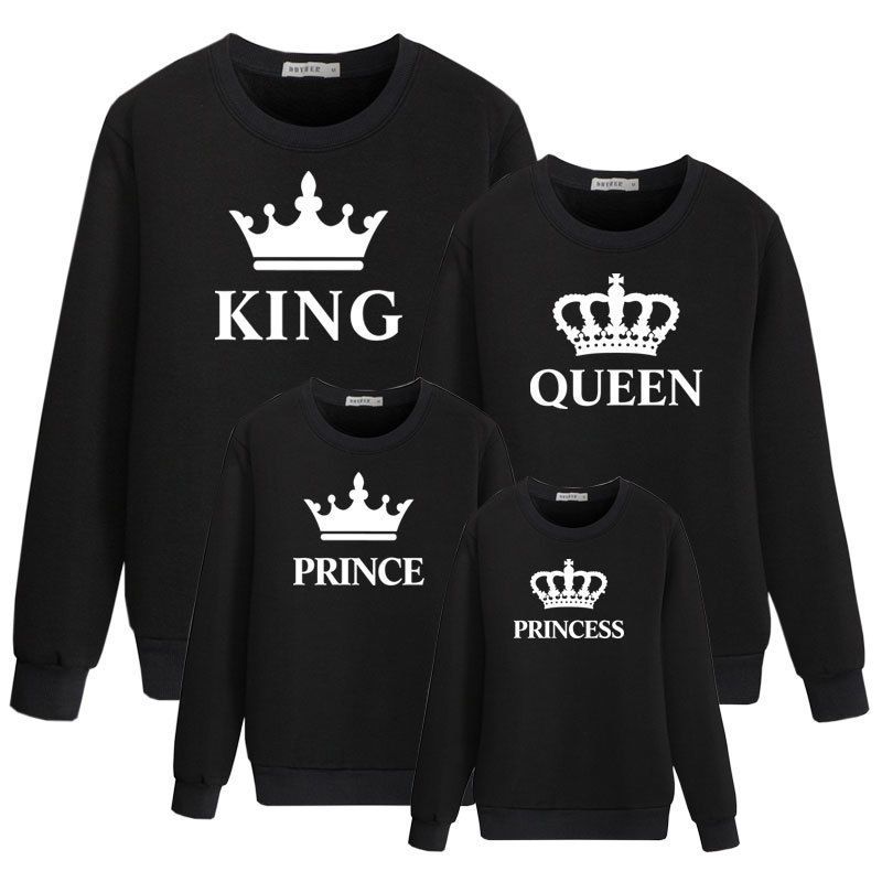 King Queen Printing Family Matching Outfit Sweatshirt Mommy And Me Clothes  Look Father Mother Daughter Son Baby Clothing Autumn J190508 From Tubi10,  $12.28 | DHgate.Com