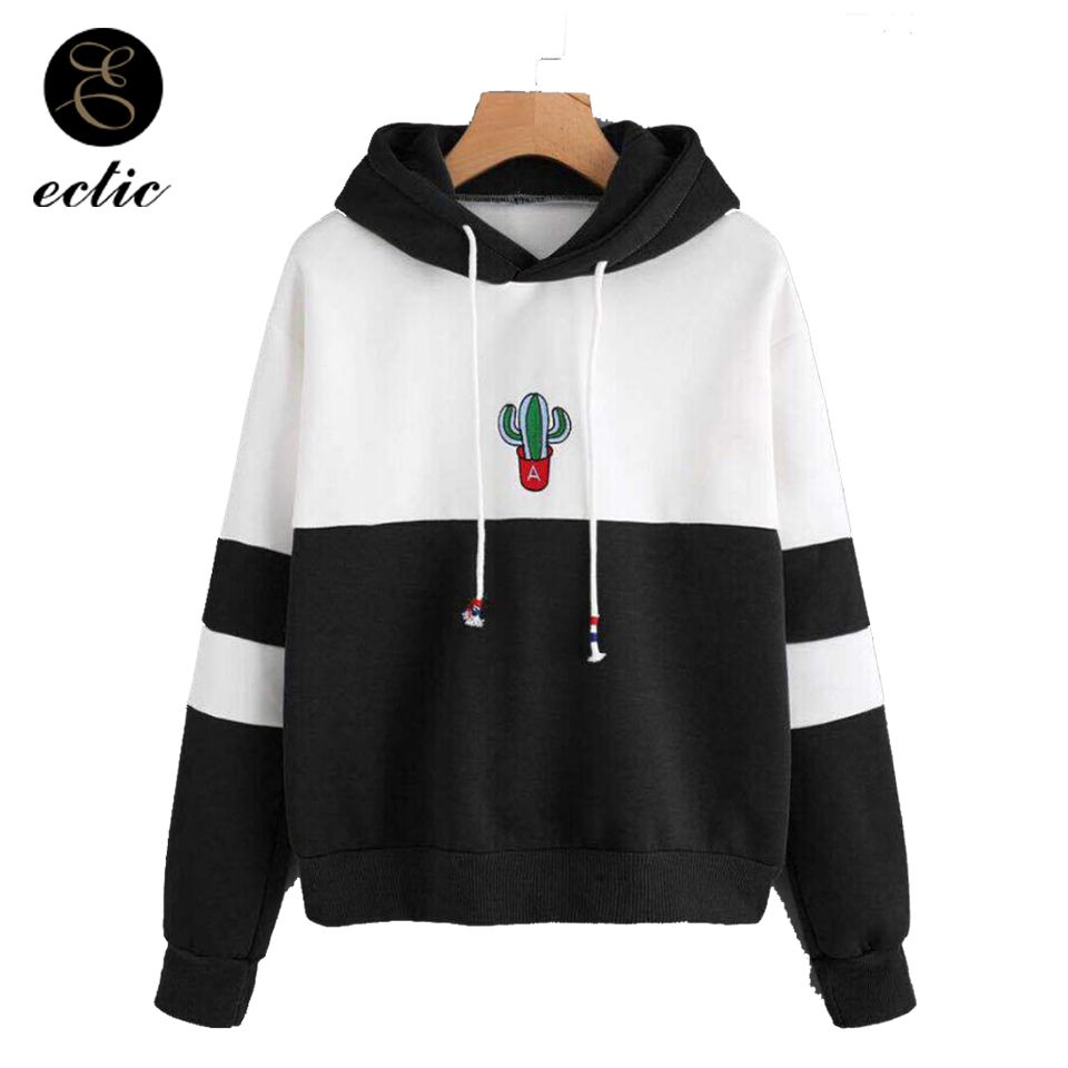 2019 Sweatshirt Cactus Poleron Mujer 2019 Print Patchwork Striped