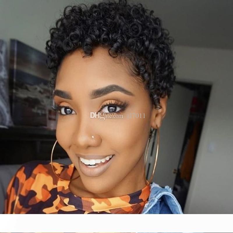 Kupit Optom Chelovecheskie Volosy Vyushiesya Afro Korotkie Pricheski Afro Amerikanskih Parik Dlya Zhenshin Chernyj Naturalnyj Chernyj Korotkie Vyushiesya Afro Kinky Mashina Sdelano Parik Zhenshin Otdiaowanyingyi1 V Kategorii Pariki 5 094 Rub Na
