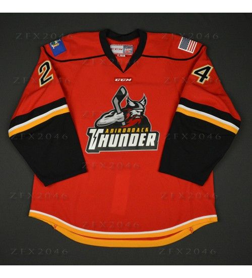 Ty Loney 24 Adirondack Thunder Red Hockey Jersey — BORIZ