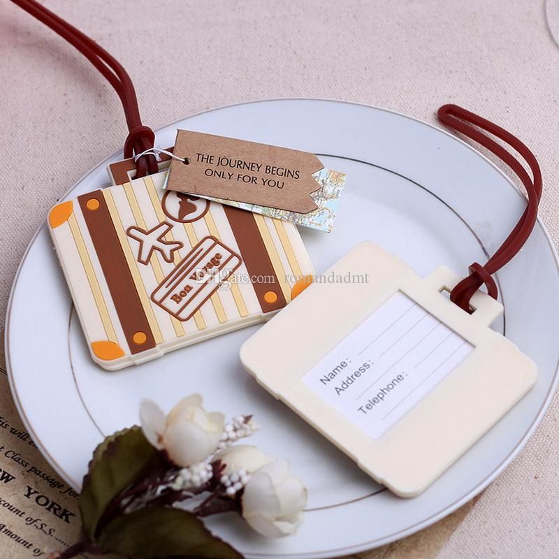 Bon Voyage Luggage Tag Wedding Favors Travel Cards Cute Gift Cheap Practical Unique Wedding Small Party Favors Dhl Themed Wedding Ideas Unique Party From Romandawf 1 25 Dhgate Com