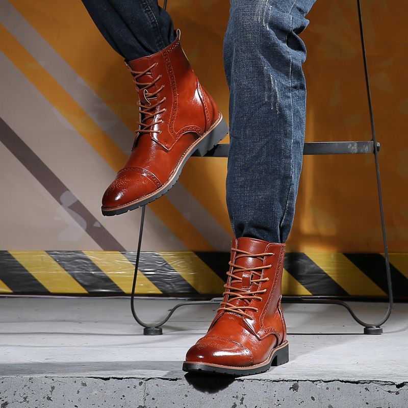 Acquistare Stivali Pelle Uomo Brogue Style Autunno E Primavera Classiche Da  Uomo Moto Stivali Inglesi Stivali Da Uomo Economico | Consegna Veloce E  Qualità | It.Dhgate