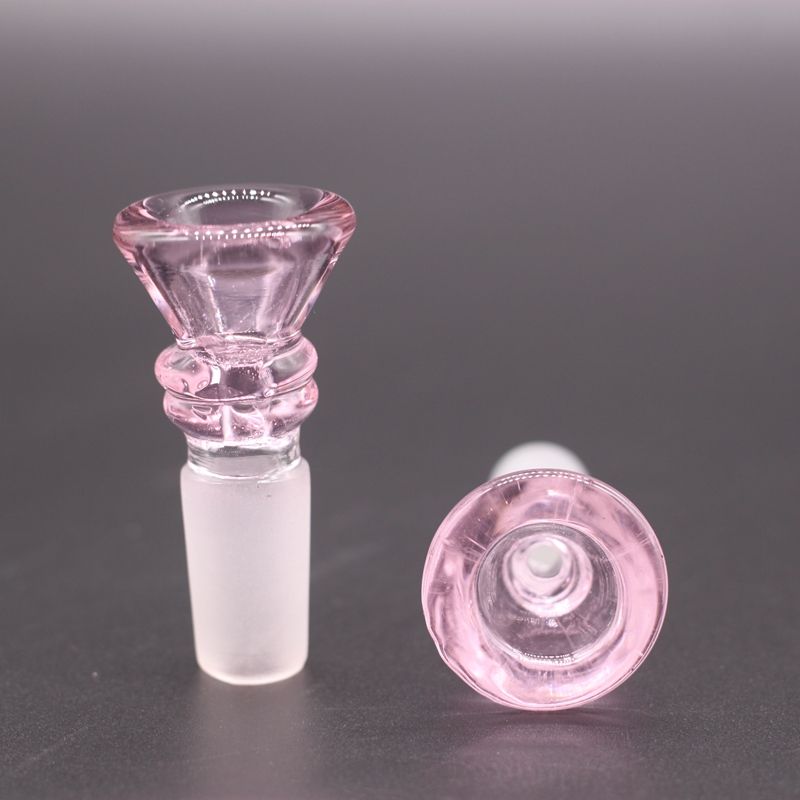 2021 Pink Funnel Glass Bowls For Bongs 14mm 18mm Male Joint High