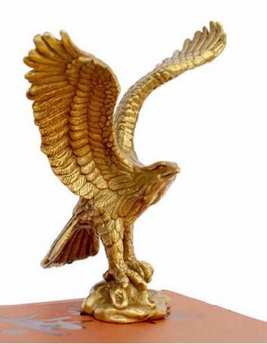China's archaize brass eagle Small statue 4cm 