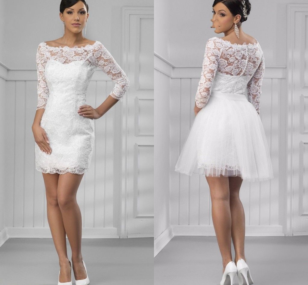 long sleeve wedding reception dress