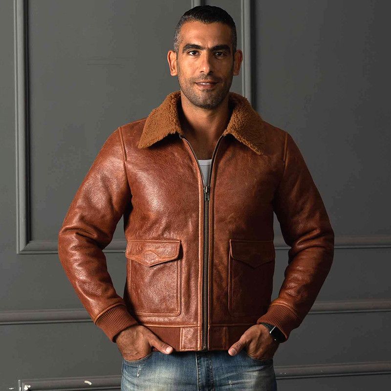 Chaqueta de de aviación de cara AVIREXFLY Oreja de cera de aceite de