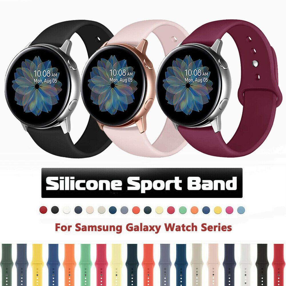 20mm Sport Silicone Strap Bracelet For Samsung Galaxy Watch Active 2 40mm 44mm Rubber Bands Replacement Wrist Belt Strap Leather Watches With Leather Strap From Itablet 2 39 Dhgate Com